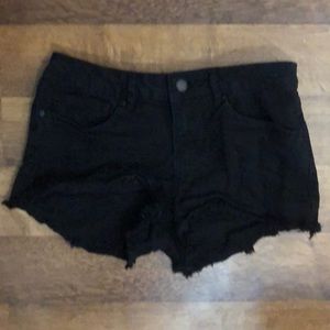 Black jean shorts
